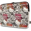 Nešiojamo kompiuterio krepšys 14" Hello Kitty Sleeve Zip PU Tags Graffiti (HKCSZPDGPTE) beige
