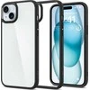 Spigen Crystal Hybrid, matte dėklas telefonui juodos spalvos – Apple iPhone 15 Plus