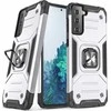 Wozinsky Ring Armor tvirtas hibridinis dėklas + magnetinis laikiklis skirtas Samsung Galaxy S22 + (S22 Plus), sidabrinis