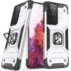 Wozinsky Ring Armor tvirtas hibridinis dėklas + magnetinis laikiklis skirtas Samsung Galaxy S22 Ultra, sidabrinis