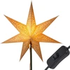 KOOPMAN Dekoracja świąteczna Christmas decoration Gwiazda dekoracyjna su podświetleniem LED wys:65CM CHAMPAGNE
