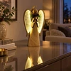 Dekoracja świąteczna Edelman Anioł dekoracyjny drewniany LED wys: 30CM USB