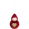 Christmas Decoration Dekoratyvi lėlytė su širdute 8 cm raudona