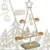 Koopman Kalėdinė dekoracija Metalinis žvakidė su LED eglutė 38 cm balta