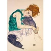 Dėlionė Bluebird Puzzle Mėlynojo paukščio galvosūkis, 1000 sėdi moteris, Egon Schiele, 1917 m.