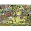Dėlionė Heye Puzzle 1000 el. Koty Simona, Zabawy w ogrodzie (Puzzle+plakat) Heye