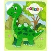 Lean Toys Medinė dėlionė dinozauras žalias
