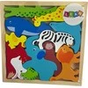 Lean Toys Edukacinė medinė dėlionė gyvūnai 12 vnt.