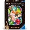 Ravensburger medinė dėlionė 300 vnt. - Spalvingos papūgos