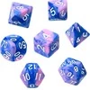 REBEL RPG Dice Set - Two Color - Mėlyna and Rožinė