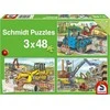 Schmidt Spiele Dėlionė 3x48 statybinės transporto priemonės G3