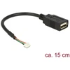 Delock CableUSB 2.0 kontaktų antraštė 1,25 mm tinklelis 4 kontaktai 15 cm