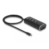 Delock 3 prievadų USB 10 Gbps šakotuvas su SD ir Micro SD kortelių skaitytuvu, USB Type-C jungtimi, 60 cm kabeliu ir vieno prievado perjungikliu (64234)