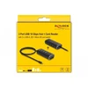 Delock 3 prievadų USB 10 Gbps šakotuvas su SD ir Micro SD kortelių skaitytuvu, USB Type-C jungtimi, 60 cm kabeliu ir vieno prievado perjungikliu (64234)