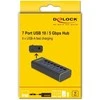 HUB USB Delock DELOCK 7 Port USB Hub mit 4 Ports 10 Gbps und 4 Schnellladeports 5 Gbps mit Schalter und Beleuchtung