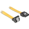 DELOCK Cable SATA 10cm geltonas žemyn/tiesus metalinis