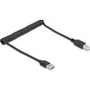 Kabelis USB Delock USB-A - USB-A 0.8 m Juodas (90130)