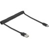 USB kabelis Delock USB-A – USB-A 0,8 m Juodas (90133)