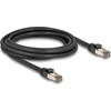 Delock DeLOCK RJ-45 tinklo kabelis Cat.6a U/FTP itin lankstus (juodas, 3 metrai, vidinis nerūdijančio plieno apvalkalas)