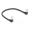 Delock DELOCK RJ45 Kabelis sieciowy Cat.6A S/FTP Slim 90° kątowy 0,25m juoda