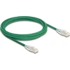 Delock Delock RJ45 tinklo kabelis Cat.6A kištukas-kištukas su išlenktu fiksavimo antgaliu U/FTP Slim 3 m žalias