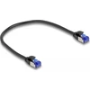 Delock Delock - Tinklo kabelis - RJ-45 (M) iki RJ-45 (M) - 25 cm - 4,5 mm - S/FTP - CAT 6a - Be halogenų, be kablio - juodas