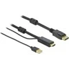 DELOCK HDMI M DisplayPort M 4K laidas 1m maitinamas USB AM juodas