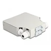 Delock Fiber Optic Distribution Box for DIN rail 8 port pilkas, Piggy-back connector, Straight, Female, Metal, 126 mm