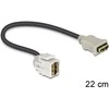 Keystone modulis su kabeliu DeLOCK HDMI ho-ho, 22cm, pilkas /86326