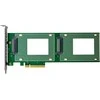 Delock „InLine® PCIe“ plokštė su 2 vidinėmis U.2 NVMe SFF-8639 jungtimis – dvišakė, PCIe x8, plona