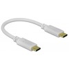 Kabelis USB Delock USB-C - USB-C 0.15 m Baltas (85357)