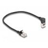 Delock DeLOCK Kabelis sieciowy RJ45 Cat.6A S/FTP Slim w górę pod kątem 90/prosty 0,25 m juoda
