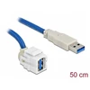 Delock Keystone Modul USB 5 Gbps gniazdo Typ-A 250° do wtyku Typ-A su kablem 0,5 m balta
