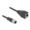 DELOCK M12 adapterio kabelis, D kodavimo, 4 kontaktų ST į RJ45, lizdas, 50 cm
