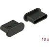 Delock dangtelis nuo dulkių, skirtas USB Type-C™ lizdui be rankenos, 10 vienetų juodos spalvos