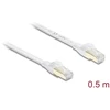Delock Płaski kabelis krosowy RJ45 Cat.8.1 U/FTP 0,5 m Baltas (81024)