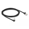 Delock RJ45 tinklo kabelis Cat.6A S/FTP Slim 90° kampu žemyn / tiesus 2 m juodas (80306)