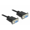 Delock RS-232 Kabelis szeregowy D-Sub9 gniazdo do gniazda Nullmodem su wąską obudową wtyku 5 m (86607)