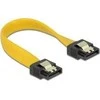 KABELIS SATA DATA III (6GB/S) F/F 10CM Z ZATRZASKAMI METALOWYMI Geltonas DELOCK