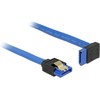 DELOCK Cable SATA 6 Gb/s lizdas tiesus > SATA lizdas į viršų kampuotas 30cm mėlynas su auksiniais spaustukais