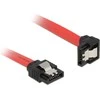 KABELIS SATA DATA III (6GB/S) F/F 30CM Z ZATRZASKAMI METALOWYMI Raudonas DELOCK