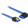 DELOCK Cable SATA 6 Gb/s lizdas tiesus > SATA lizdas stačiu kampu 50cm mėlynas su auksiniais spaustukais
