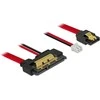 DELOCK Cable SATA 6 Gb/s 7 kontaktų lizdas + 2 kontaktų maitinimo lizdas > SATA 22 kontaktų lizdas tiesus (5 V) metalinis 30 cm