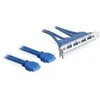 „Delock“ lizdo laikiklis USB 3.0 kontaktų antraštė 19 kontaktų 2 x vidinis > 4 x USB 3.0-A išorinis išorinis lizdas