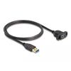 Delock SuperSpeed USB 5 Gbps (USB 3.2 Gen 1) Kabelis USB Typ-A wtyk do gniazda 1 m Montuojama juoda