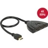 Delock HDMI UHD jungiklis 3 x HDMI įvestis > 1 x HDMI išvestis 4K su integruotu kabeliu 50 c