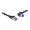 Delock DeLOCK Kabelis sieciowy RJ45 Cat.6A S/FTP prosty/lewy kątowy 2 m juoda