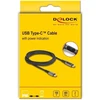 „Delock“ USB 2.0 duomenų ir greito įkrovimo kabelis, USB Type-C™ kištukas - PD 3.0 kištukas, 100 W, su galios ekranu, 2 m (86809)