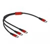 Kabelis USB Delock USB-C - 3x USB-C 0.3 m Juodai-raudona (86712)