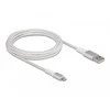 Delock USB Daten- und Ladekabel fur iPhone, iPad, iPod DuPont Kevlar baltas 3 m